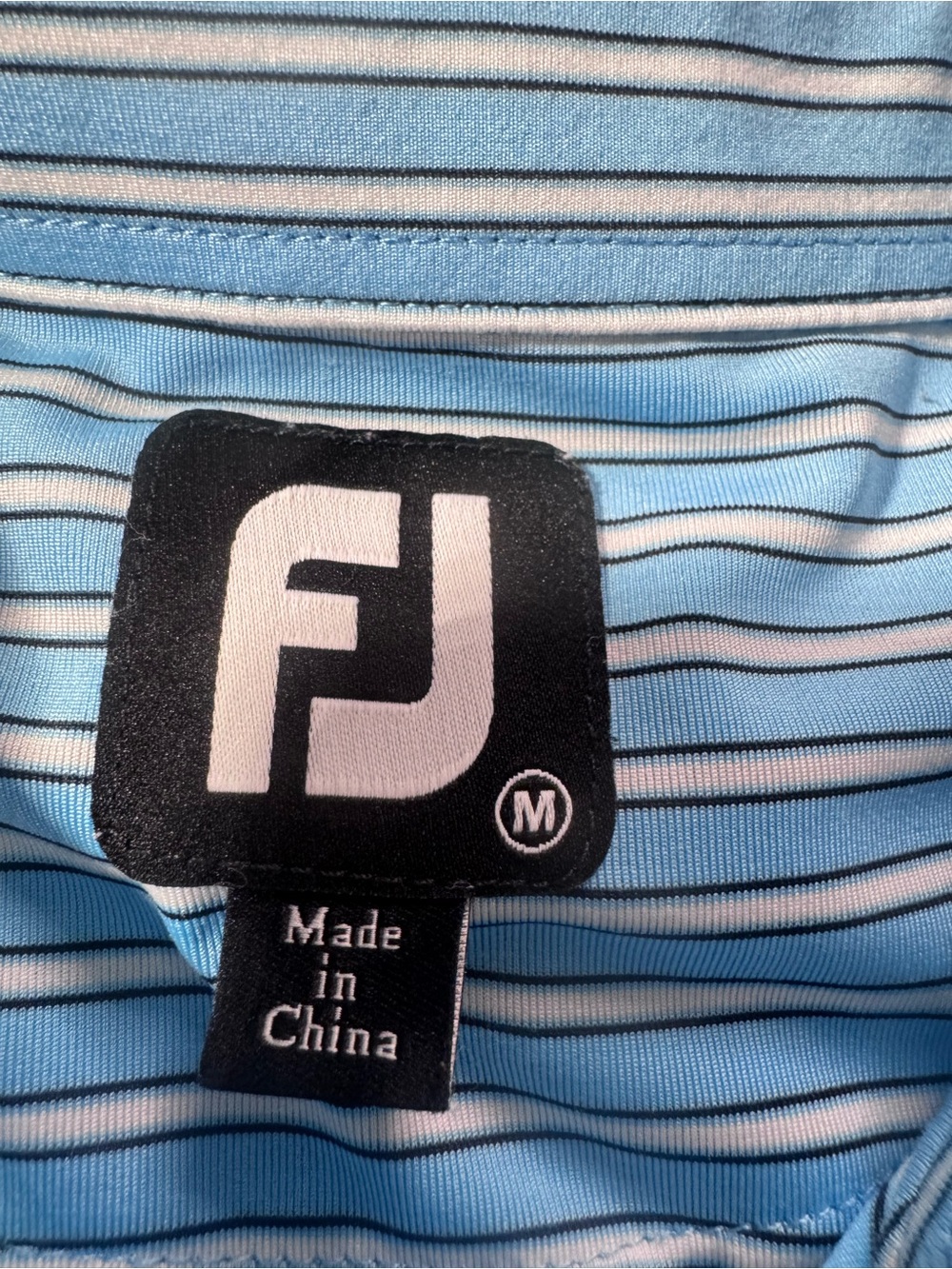 NWOT FootJoy FJ Striped Performance Golf Polo Shirt Blue White Men’s Medium - Picture 4 of 12